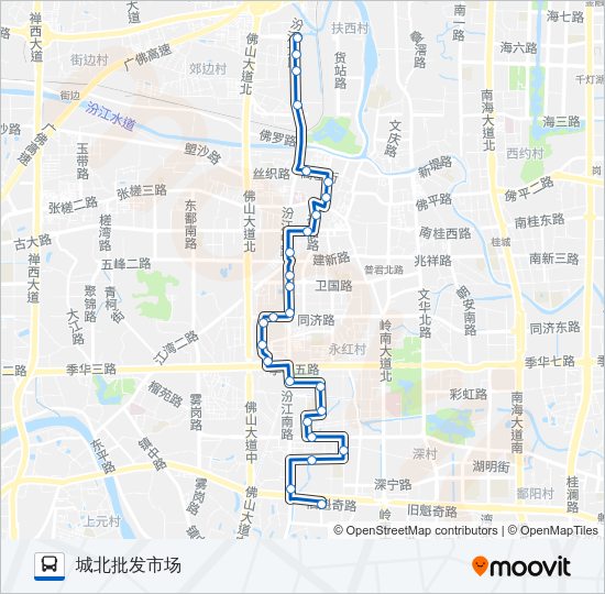 公交152路的线路图