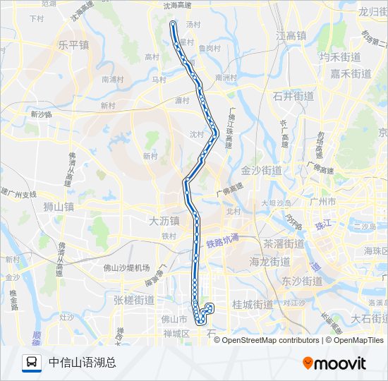 公交222路的线路图