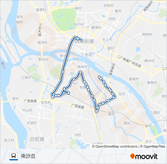 公交233路的线路图