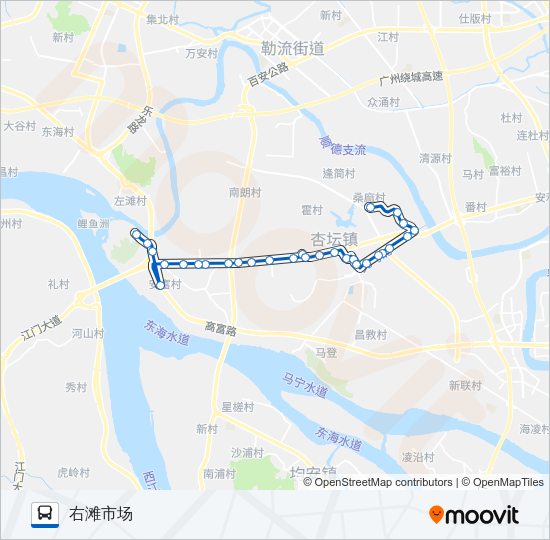 公交382路的线路图