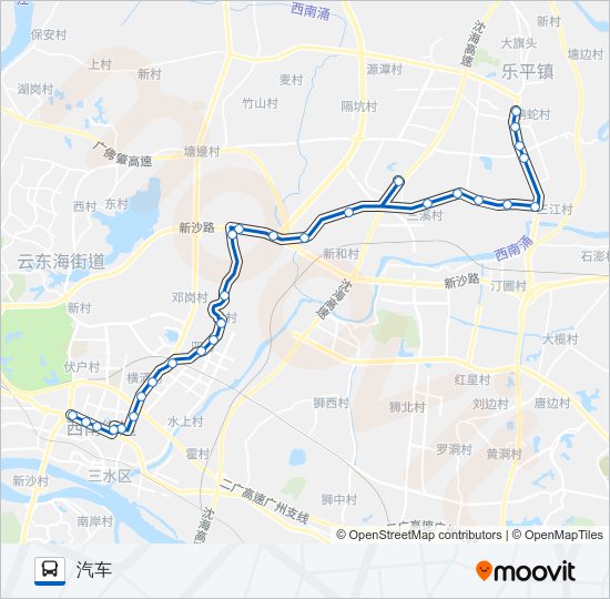 公交606路的线路图