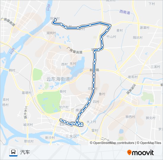 公交609路的线路图