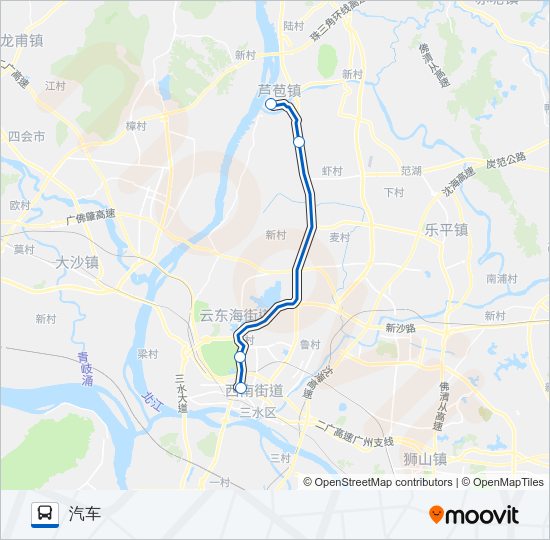 公交624路的线路图