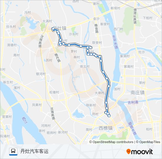 公交丹16路的线路图