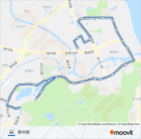 公交樵01路的线路图