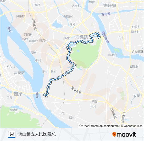 公交樵05路的线路图