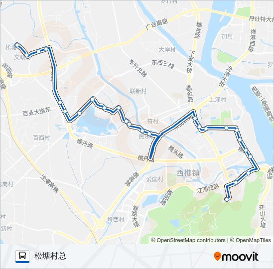 公交樵08路的线路图
