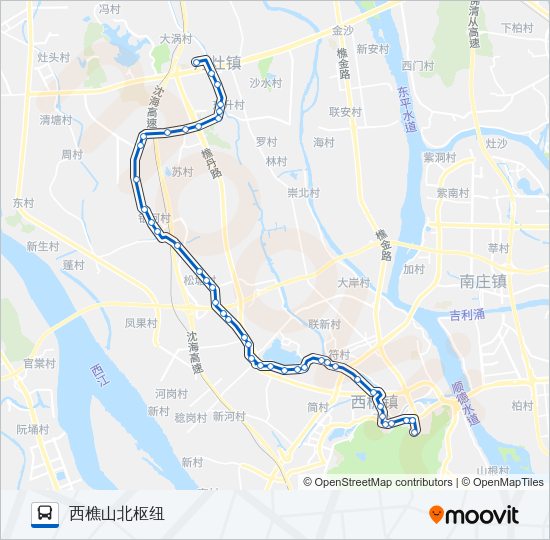 公交樵10路的线路图