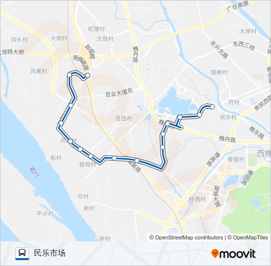 公交樵11路的线路图