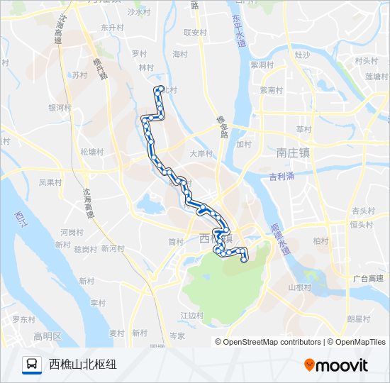 公交樵13路的线路图