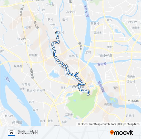 公交樵13路的线路图