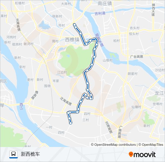 公交樵14路的线路图