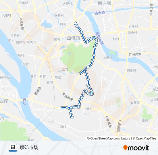 公交樵14路的线路图