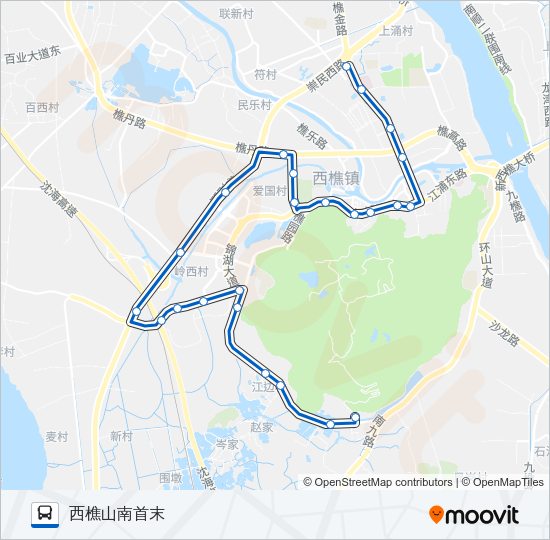 公交樵15路的线路图