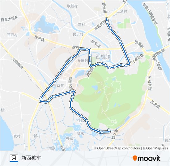 公交樵15路的线路图