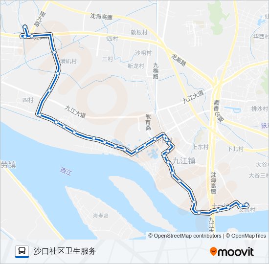 公交江02路的线路图