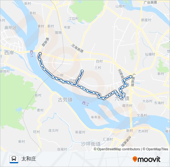 公交江03路的线路图
