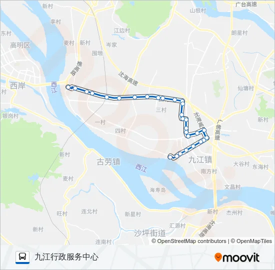 公交江05路的线路图