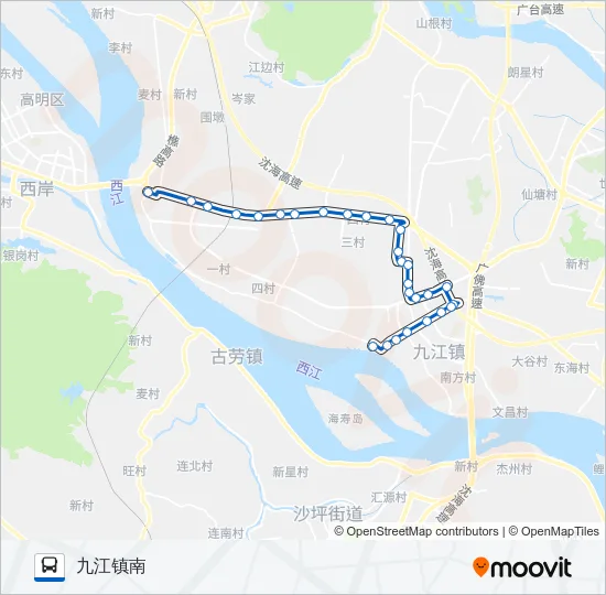公交江05路的线路图