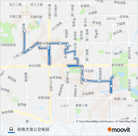 公交164A路的线路图