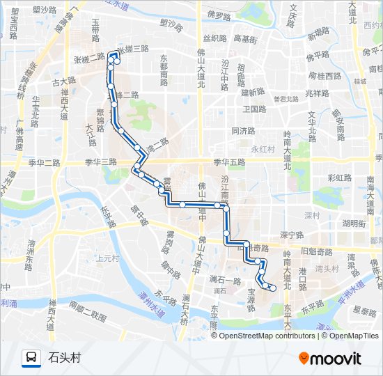 公交185B路的线路图
