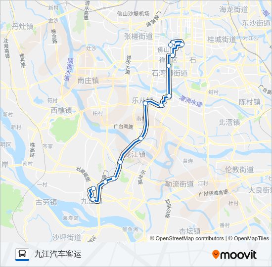 公交255B路的线路图