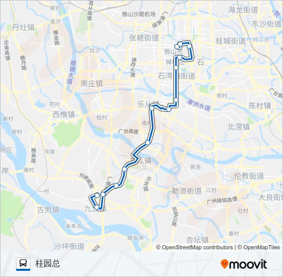 公交255B路的线路图