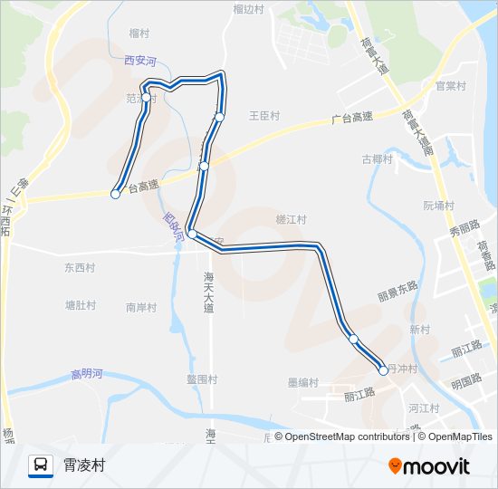 公交527A路的线路图