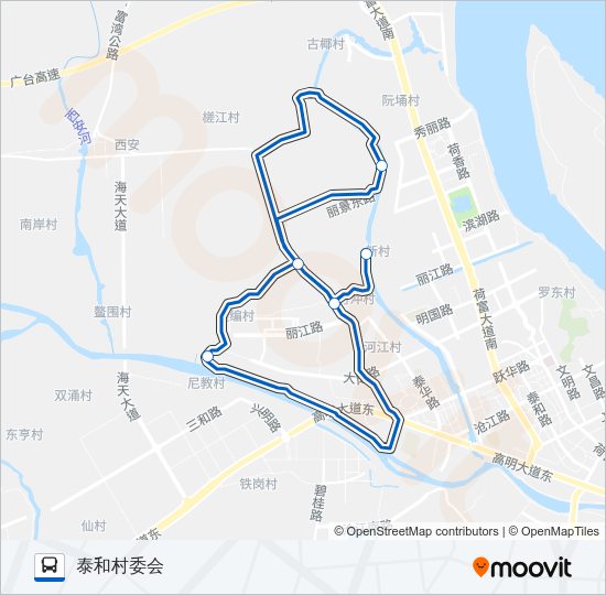 公交527C路的线路图