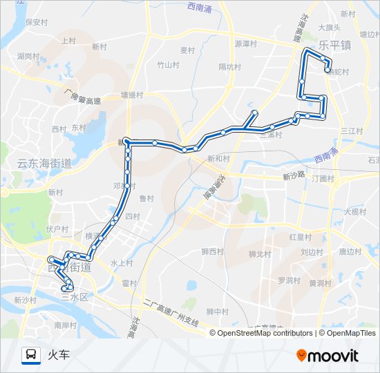 公交606B路的线路图