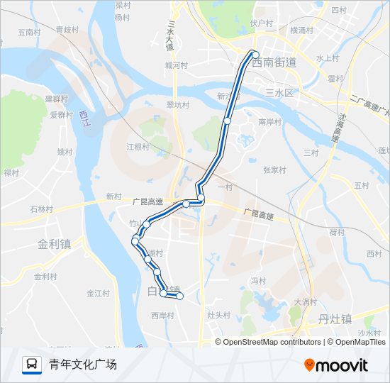 公交608短路的线路图