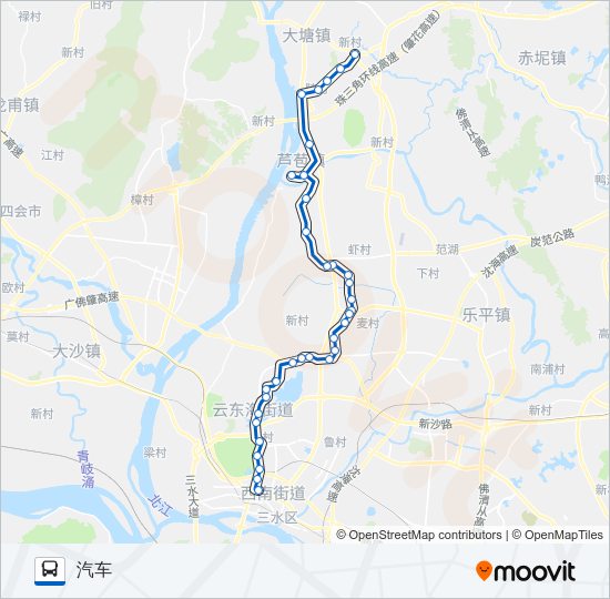 公交614A路的线路图