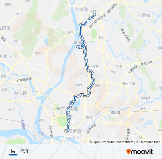 公交614B路的线路图