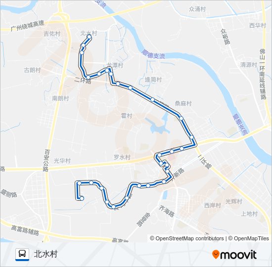 公交982A路的线路图