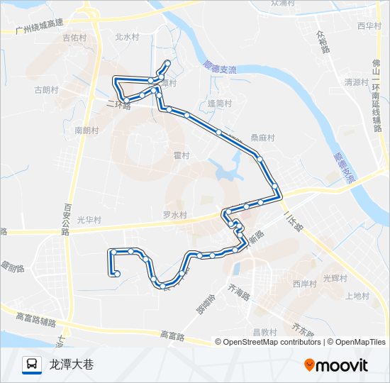 公交982B路的线路图