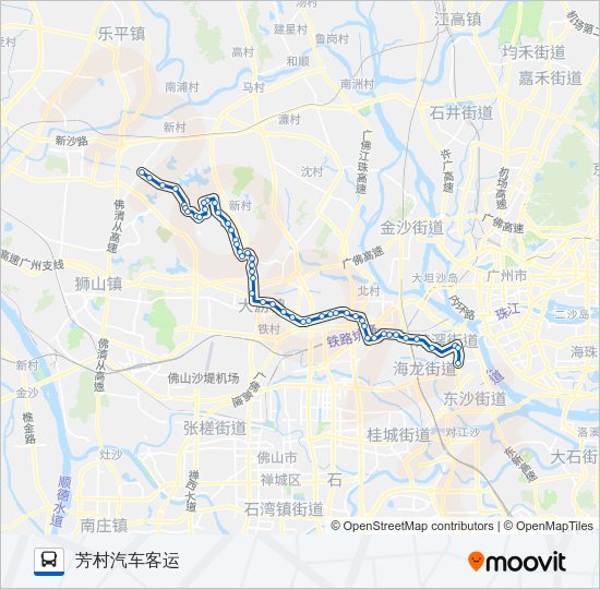公交佛278路的线路图
