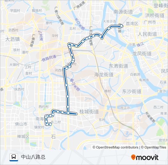 公交佛279路的线路图