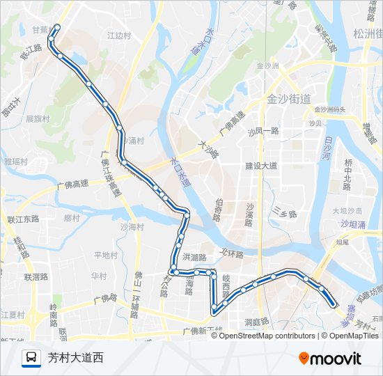 公交佛沥12路的线路图