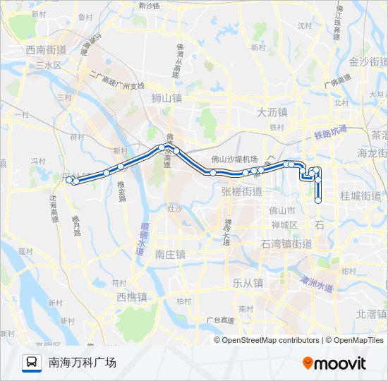 公交南海快8路的线路图