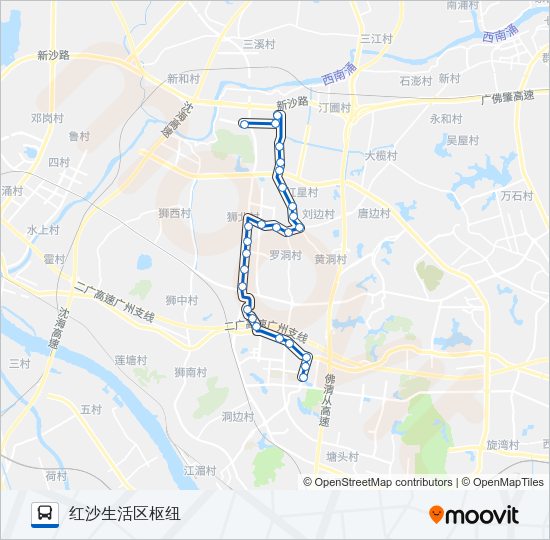 公交南高10路的线路图