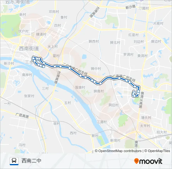 南高12路 Bus Line Map