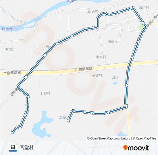 公交南高15路的线路图