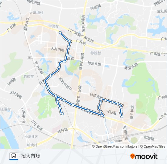 公交南高17路的线路图