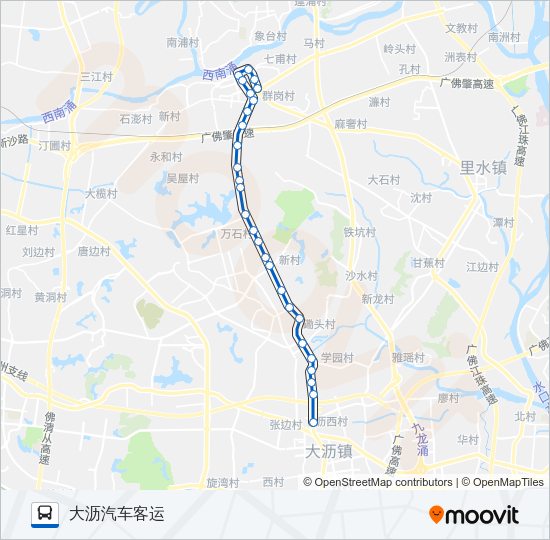 公交南高20路的线路图
