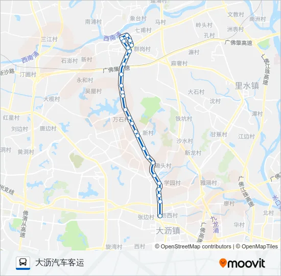 公交南高20路的线路图