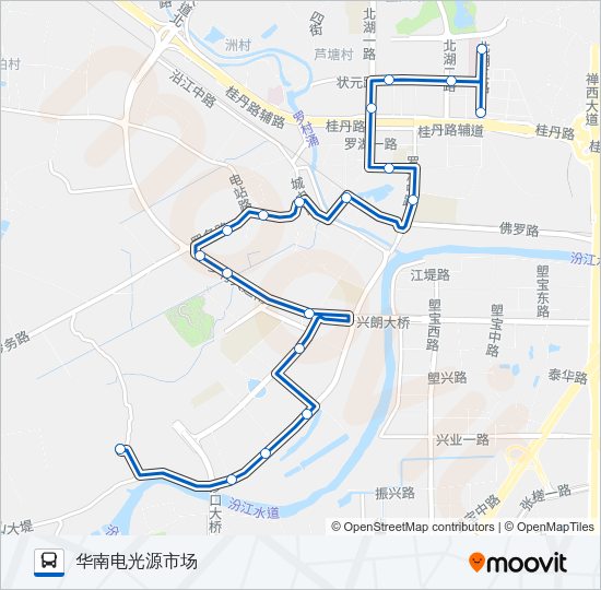 公交南高33路的线路图