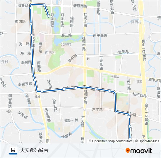 公交桂城观光路的线路图