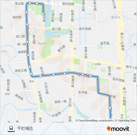 公交桂城观光路的线路图