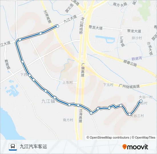 江01B路 Bus Line Map