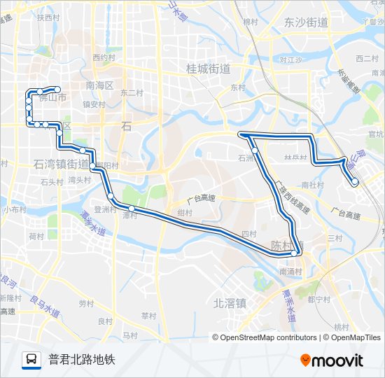 公交禅城K6路的线路图